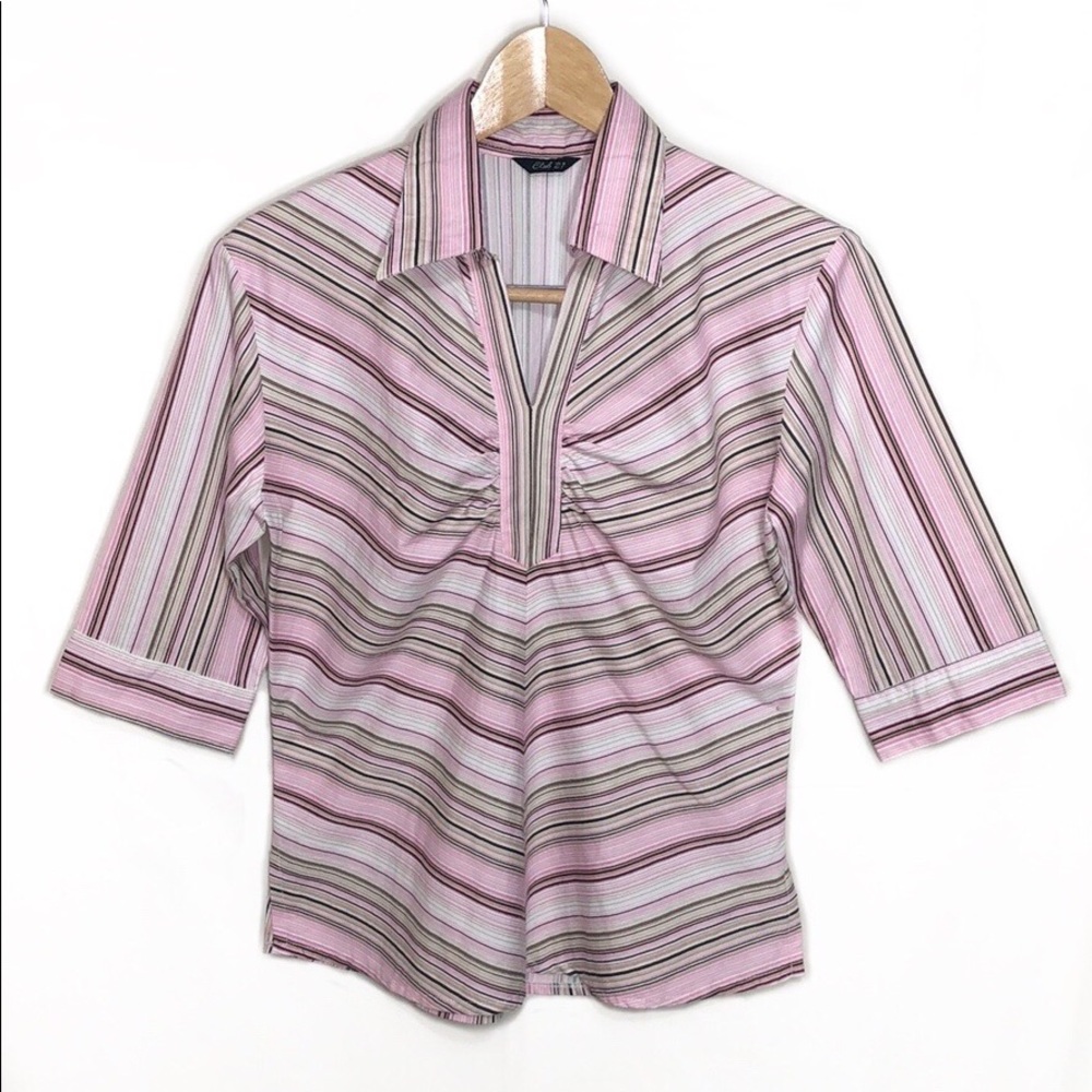 Club 21 Pink Striped Shirt